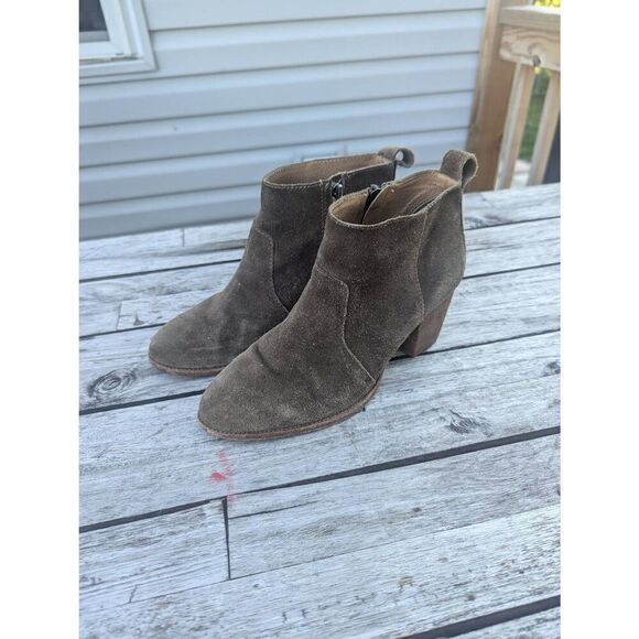 Madewell The Brenner‎ Stacked Heel Ankle Boots women's size 7 brown leather - Picture 3 of 10